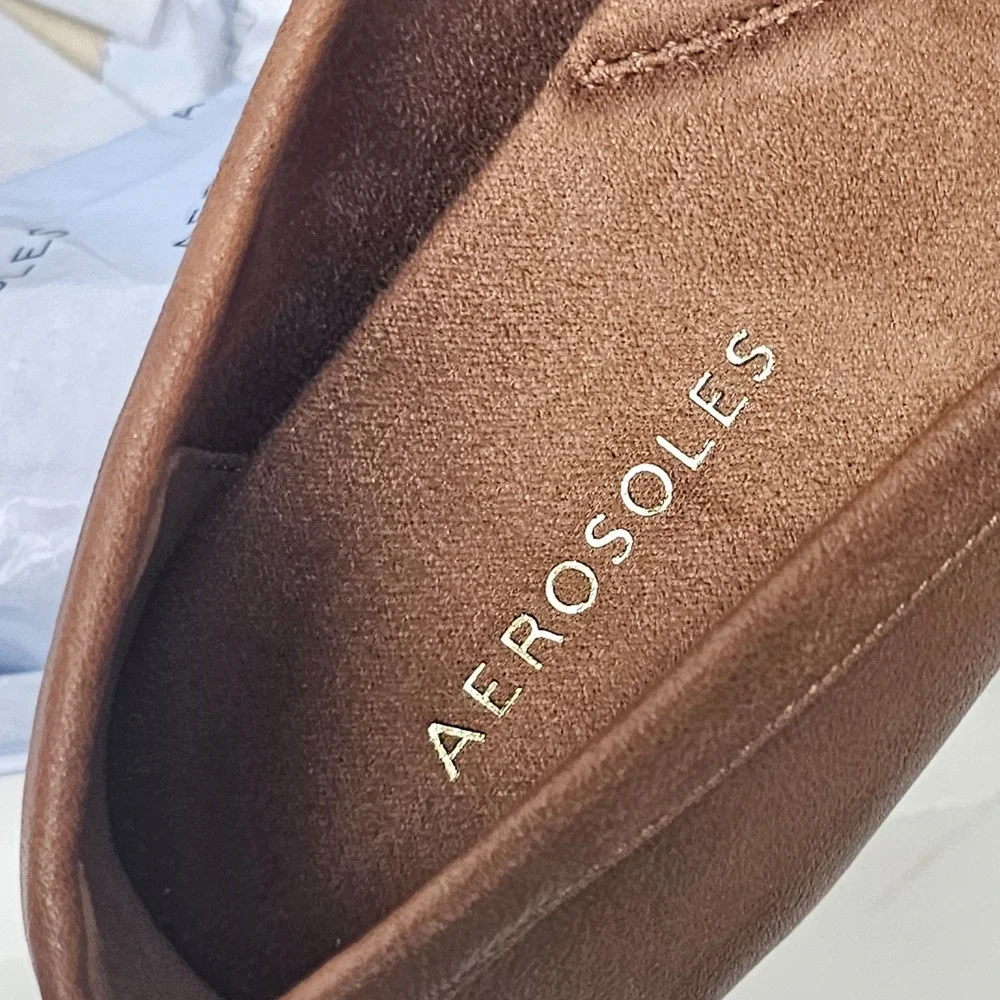 Women's Aerosoles Day Drive Slip On Loafers Sleek Tan Classic Shoes Size 10W